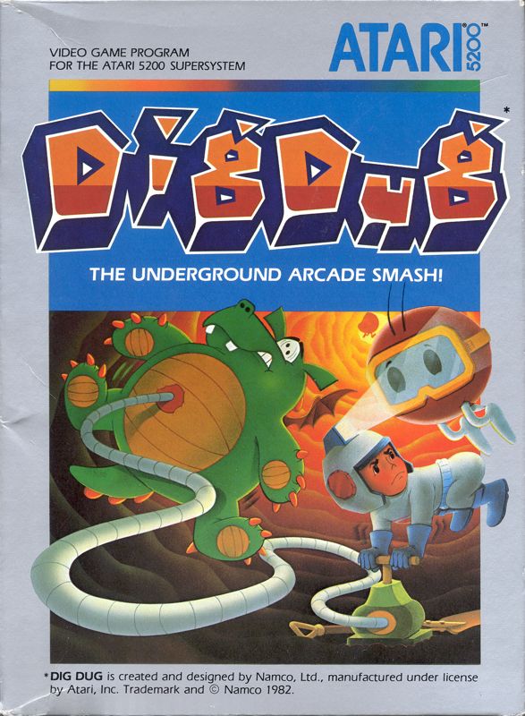 Dig Dug box art for Atari 5200
